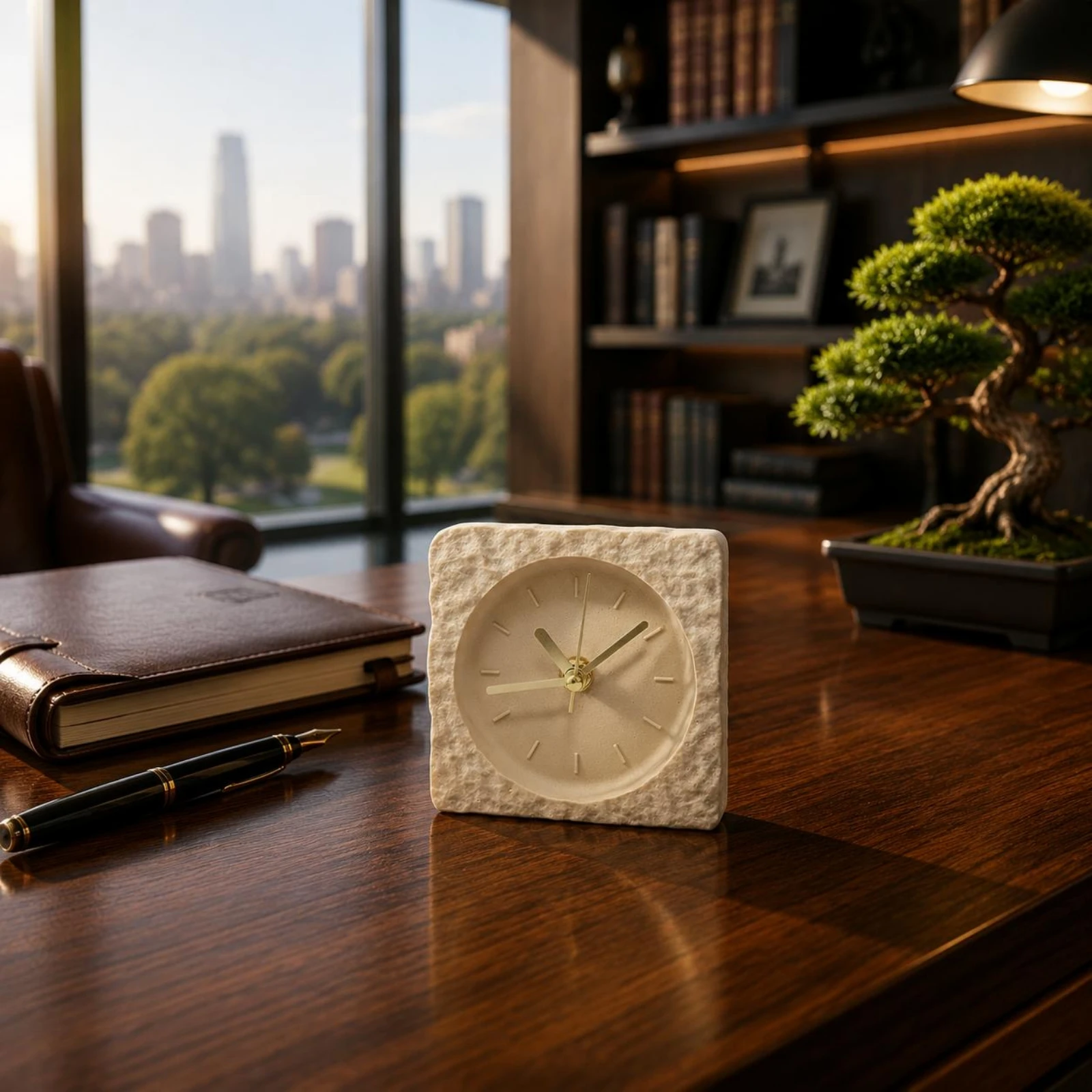 Modern Desk Timepiece Luxury Decorative Square Timepiece Home Decor Minimalist Easy to Read for Study