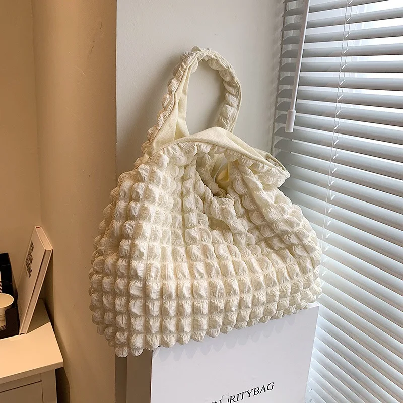 Damenmode geste ppte Umhängetasche Raum Baumwolle große Kapazität Handtasche und Geldbörse für weibliche Reise Einkaufstasche Hobos Taschen – Detail 6