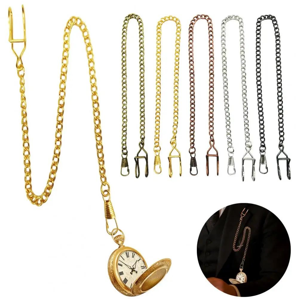 Watch Chain Replacement 2pcs Men’s Vintage Pocket Watch Chains Heavy Duty Alloy Accessories Lightweight Fashion