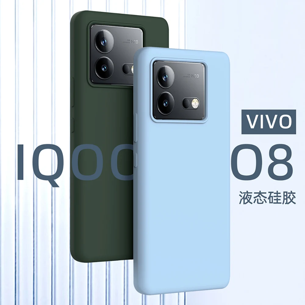 For vivo IQOO Neo 8 Phone Case Official Liquid Silicone Cases High quality Cover Camera Protector Wireless charge Skin Funda