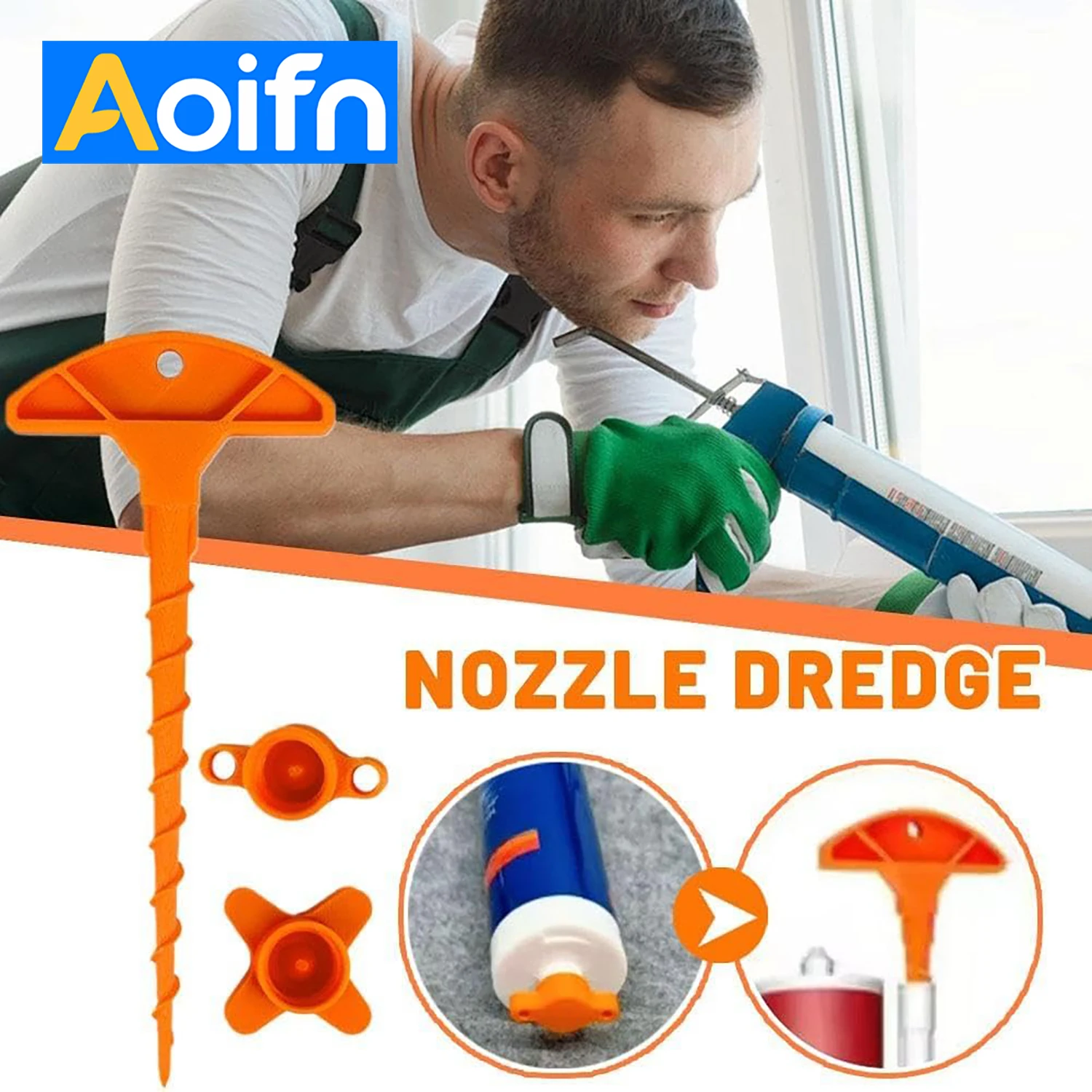 Silicone Seal Cap and Seal Gun Nozzle Removal Tool  Nozzle Dredge Silicone Seal Cap Used for Open Core Tube Prevent Rapid Drying