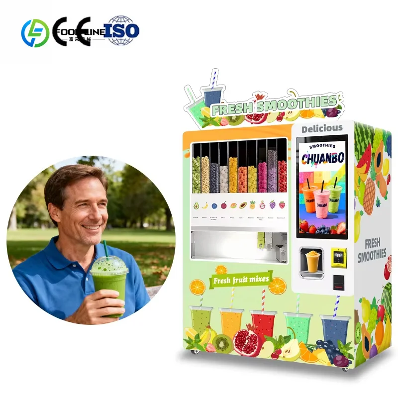 Self-Service Fully Automatic Fruit Smoothie Vending Machine with Credit Card QR Code Token Payment Custom