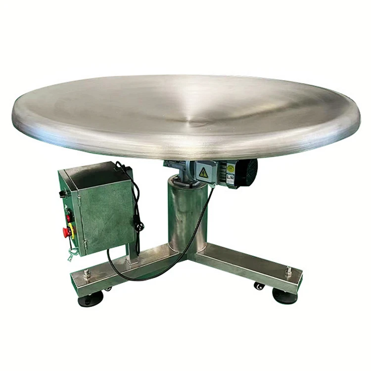 

Stainless Steel Electric Motorized Rotating Table Bag Collection Machine Rotary Accumulating Table