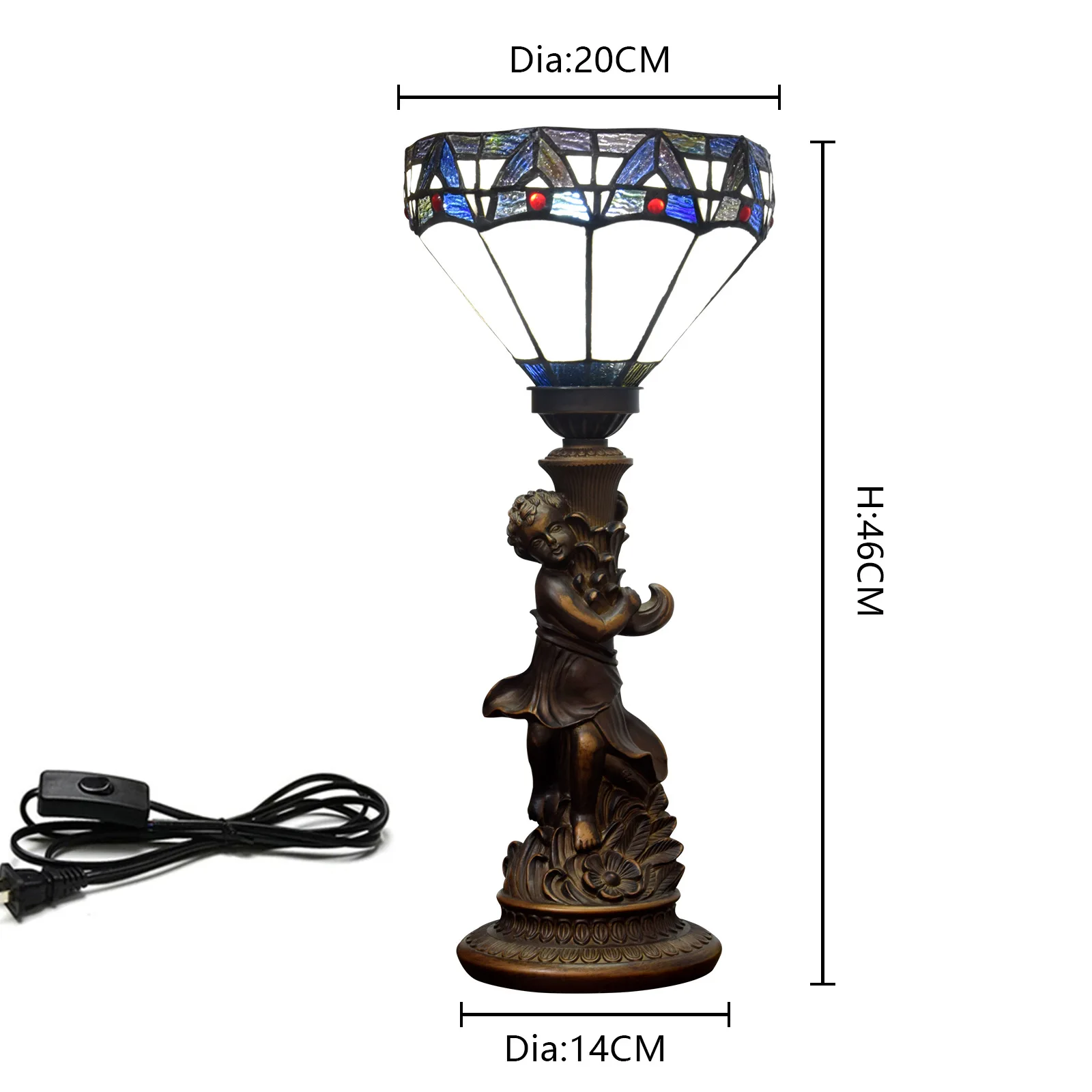 8 Inches Tiffany European Desk Lamp Floral Garden Lamp Hand-Painted Glass Decorating Living Rooms Tiffany Table Lamp