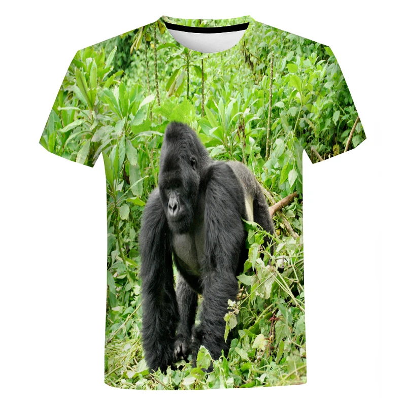 Summer Male And Female Animal Orangutan Pattern 3d Printed O Collar Short Sleeve T-Shirt Funny And Interesting Plus Size Top