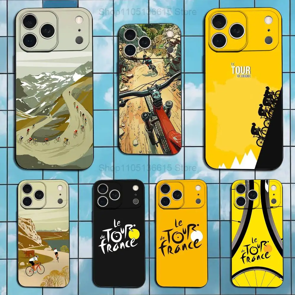 

Bike TOUR DE France Phone Case For iPhone 17,16,15,14,13,12,11 Plus,Pro Max,XS,X,XR,SE,Mini,8,7,Soft Silicone Black Cover