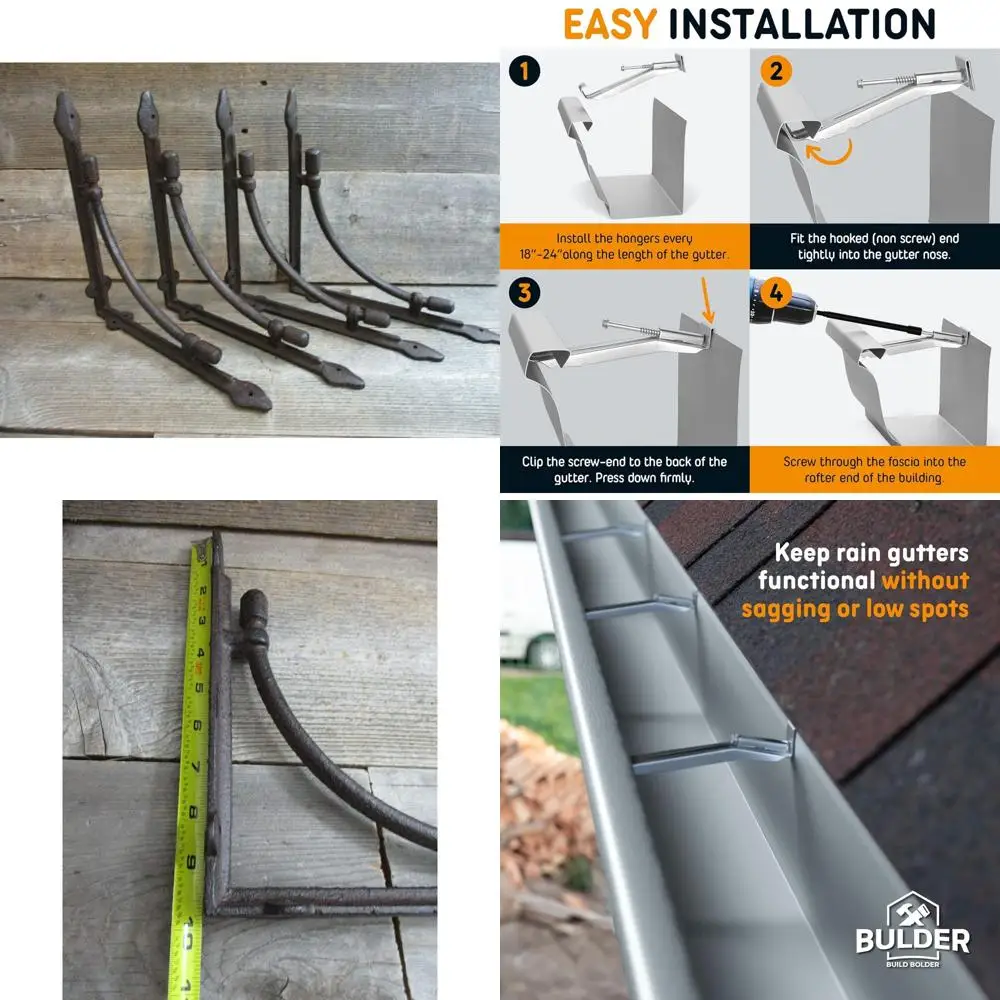 

Sturdy Cast Iron Shelf Brackets Set of 4 - 9.5 Inch Square Corbels for Heavy Duty Support