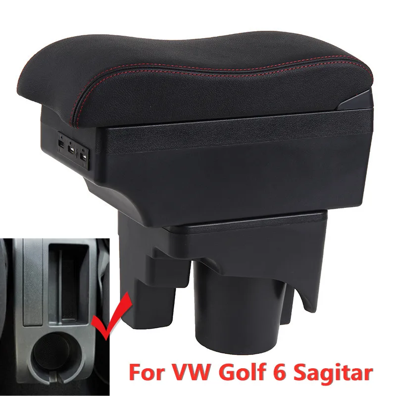 Car Armrest Box for Volkswagen VW Golf 6 Sagitar Golf 5 Mk5 Mk6 Interior Special Retrofit Parts USB Center Storage Accessory