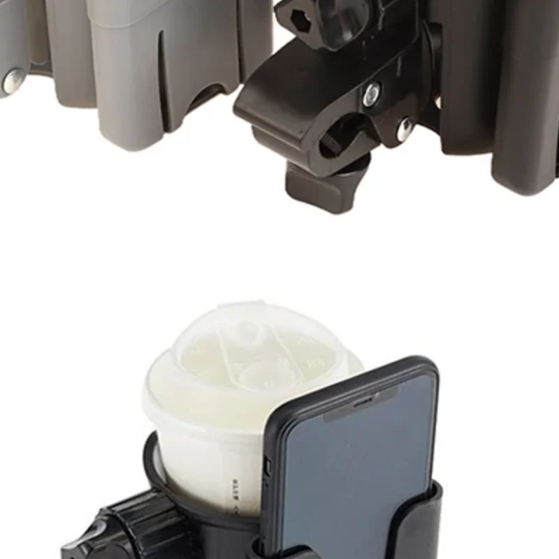 1 Piece Universal Bottle Holder 2-in-1 Stroller Water Cup Holder With Phone Holder For Wheelchair Toddler DIY Accessories