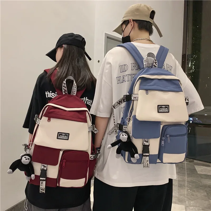 2024 Korean nylon schoolbag female student backpack large capacity fashion boy backpack computer bag femal school backpack bag