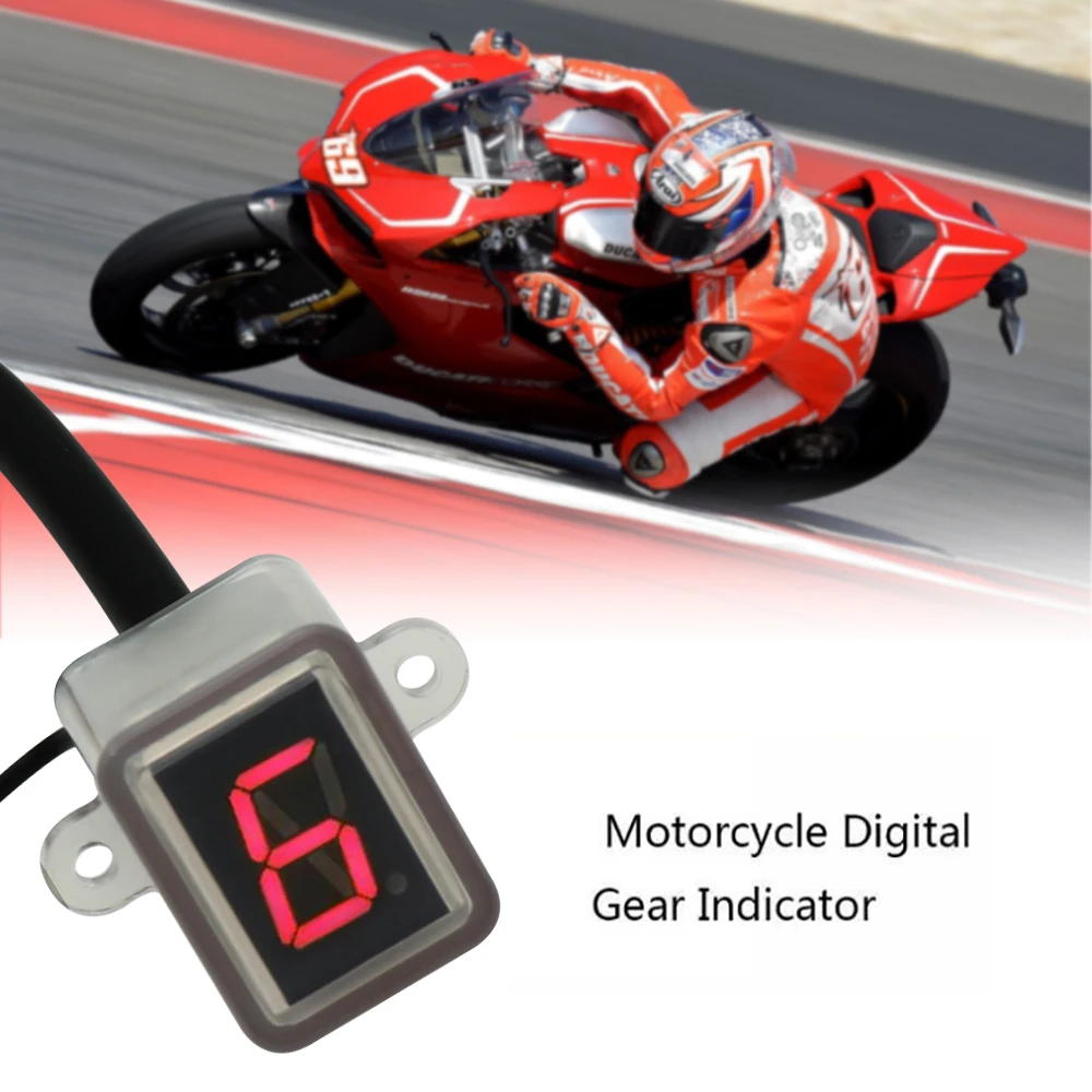 Universal Motorcycle Digital Tachometer Speedometer Off-road Digital Dash Super 5 Speed & 6 Speed Display Gear Indicator Display