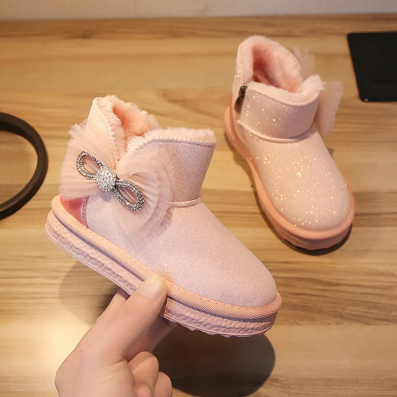 Girl Snow Boot Children Shoe Autumn  Winter Plush Thick Snow Cotton Boot Anti Slip Children Cotton Shoe Winter Kid Casual Shoes