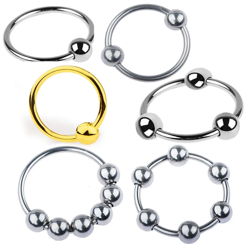 Metal Penis Ring Beads Glans Bondage Lock Delay Cock Ring Adult Sex Toys For Men Cbt Erotic Dick Cockring Sex Shop Products