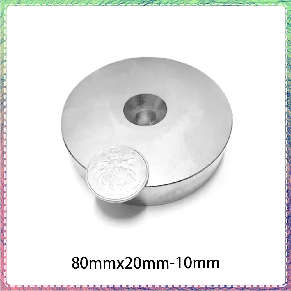 

1PCS 80x20-10mm Circular Spuer Strong Neodymium Magnet NdFeB Powerful Magnetic Sheet Large Round Rare Earth N35 Search Magnets