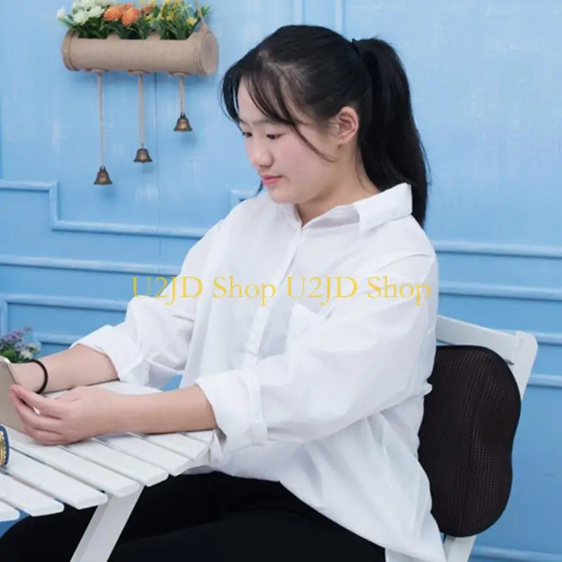 U2JD Lumbar Support Inflatable Cushion Backrest Portable Pillow with for Car Office Chair Home Travel Camp