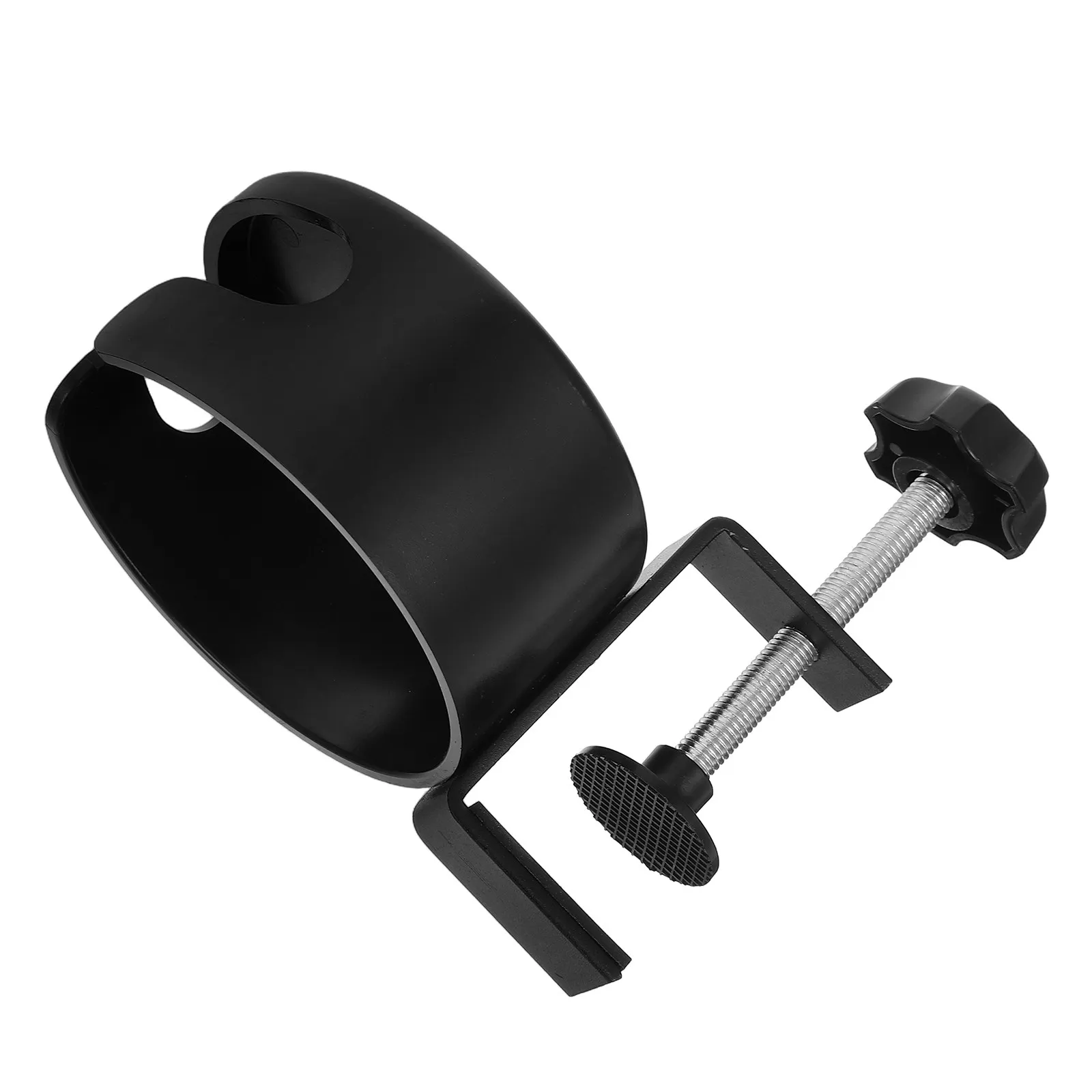 Desk Cup Holder Clamp Anti-Spill Clip on Table Holder for Desktop Table Side Portable Black Water Bottle Coffee Mug Stand