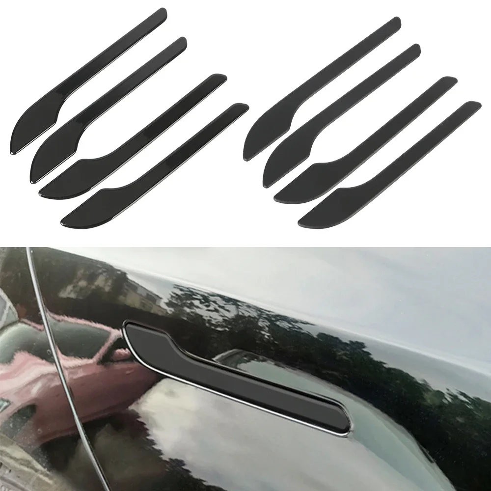 Car Door Handle Wrap Cover Decorative Stickers 4Pcs/Set Anti-scratch For Tesla Model 3 Y 2021 ABS Protector Sticker