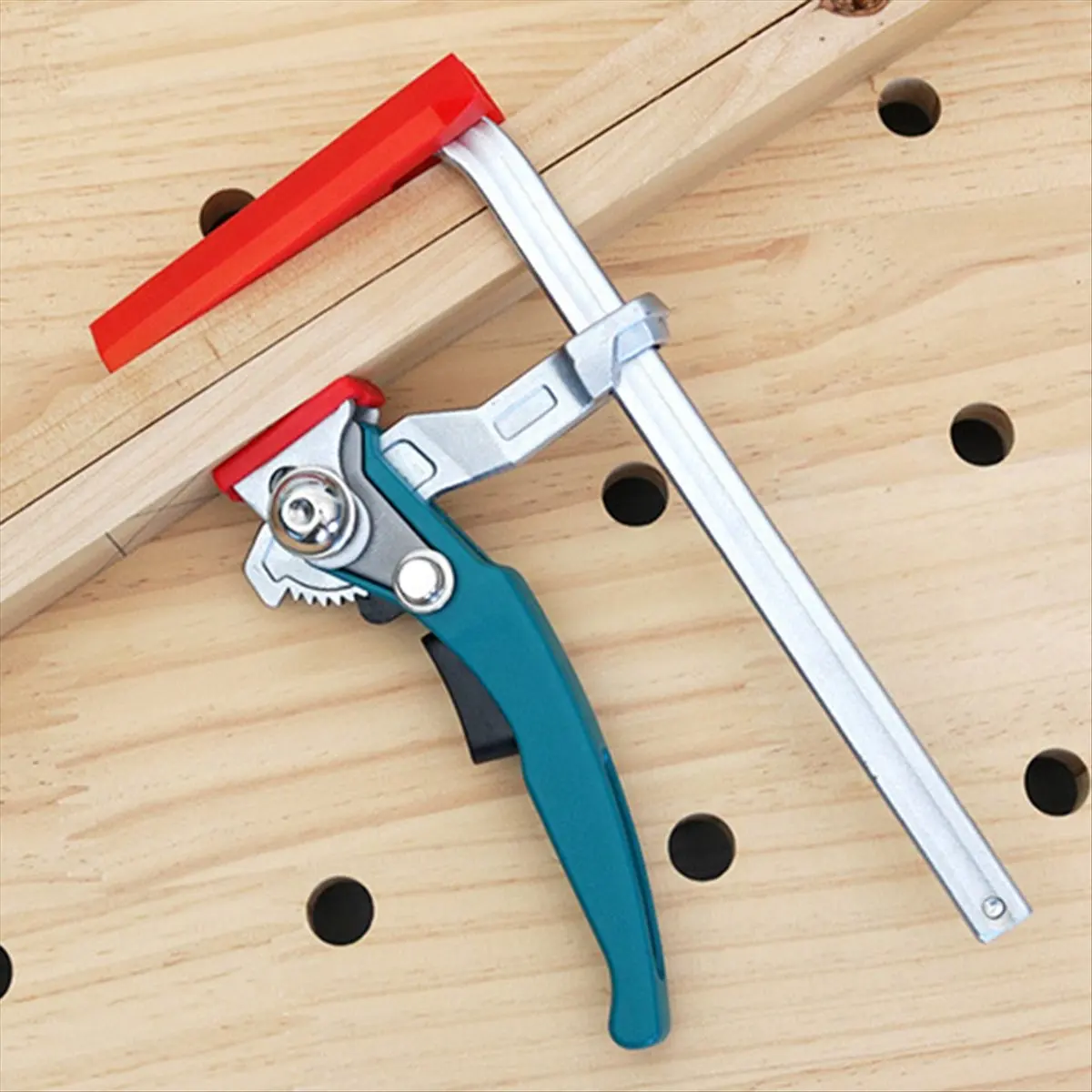 newT77 Cyan Handle Quick Ratchet Track Clamp Woodworking Track Clamp Cyan Ratchet Track Clamp 120x60mm