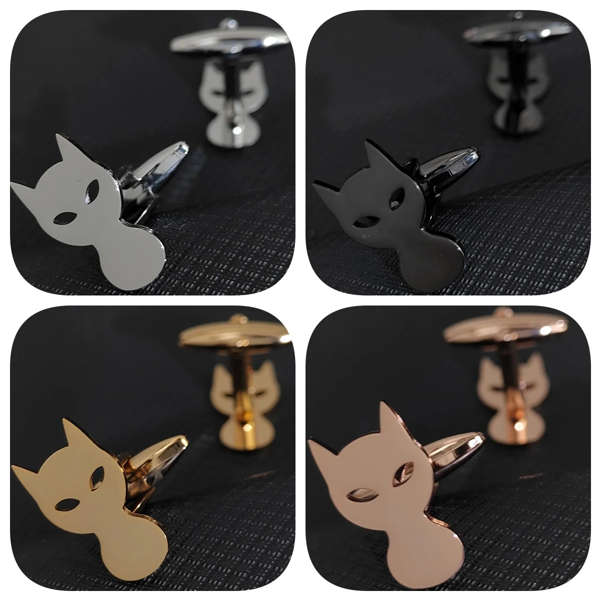 

Punk-style stainless steel cat mask cufflinks, high-quality party cufflinks, French suit shirt accessories