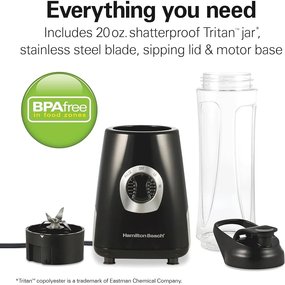 Портативный блендер для смузи, 600 Вт, персональная дорожная банка, лезвия из нержавеющей стали на 20 унций, регулируемая скорость, компактный дизайн, крышка без капель