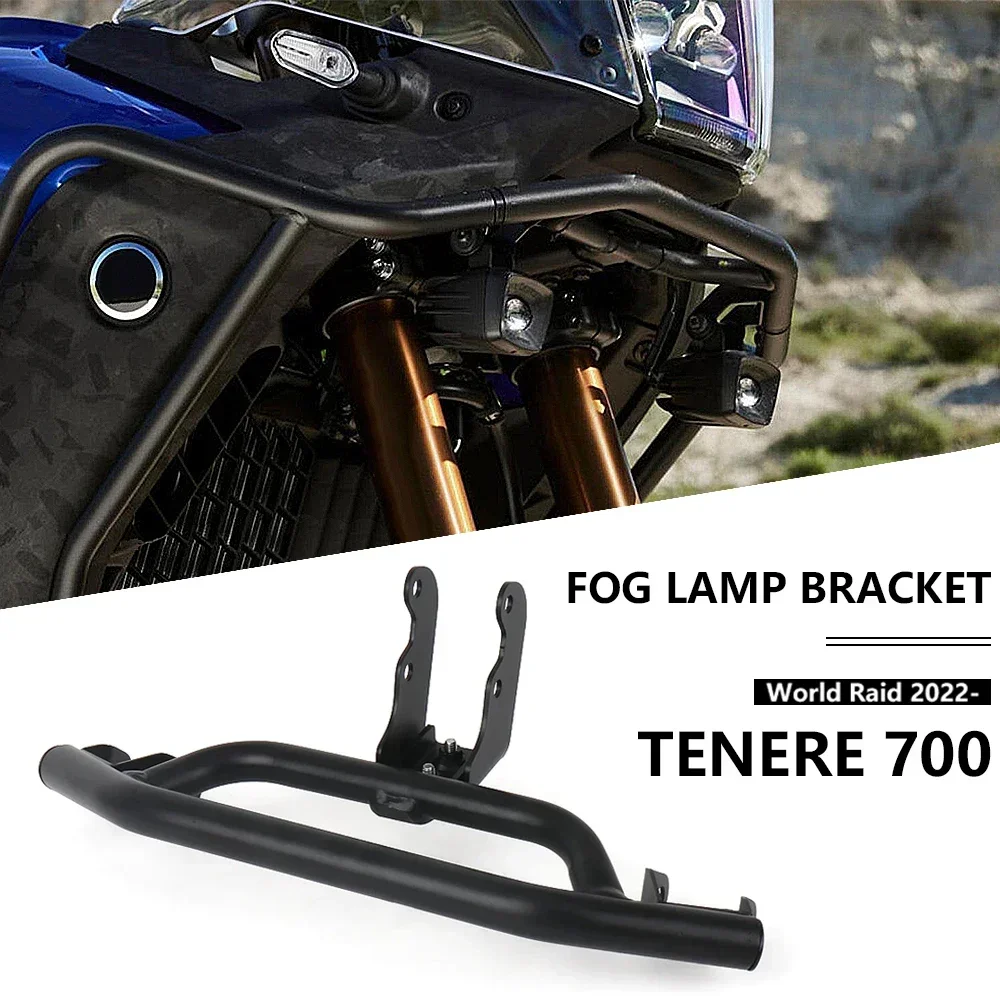 

For Yamaha Tenere700 Tenere TENERE 700 World Raid 2022 2023 LED Light Mount Bracket Bar Fog Lamp Holder Front Crash Bar Guard