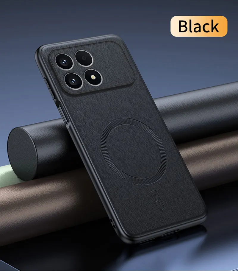 Für Poco F8 Pro: Magnetische Schutzhülle aus Leder, Anti-Fingerabdruck, rutschfest, aus PC+TPU. – Detail 19