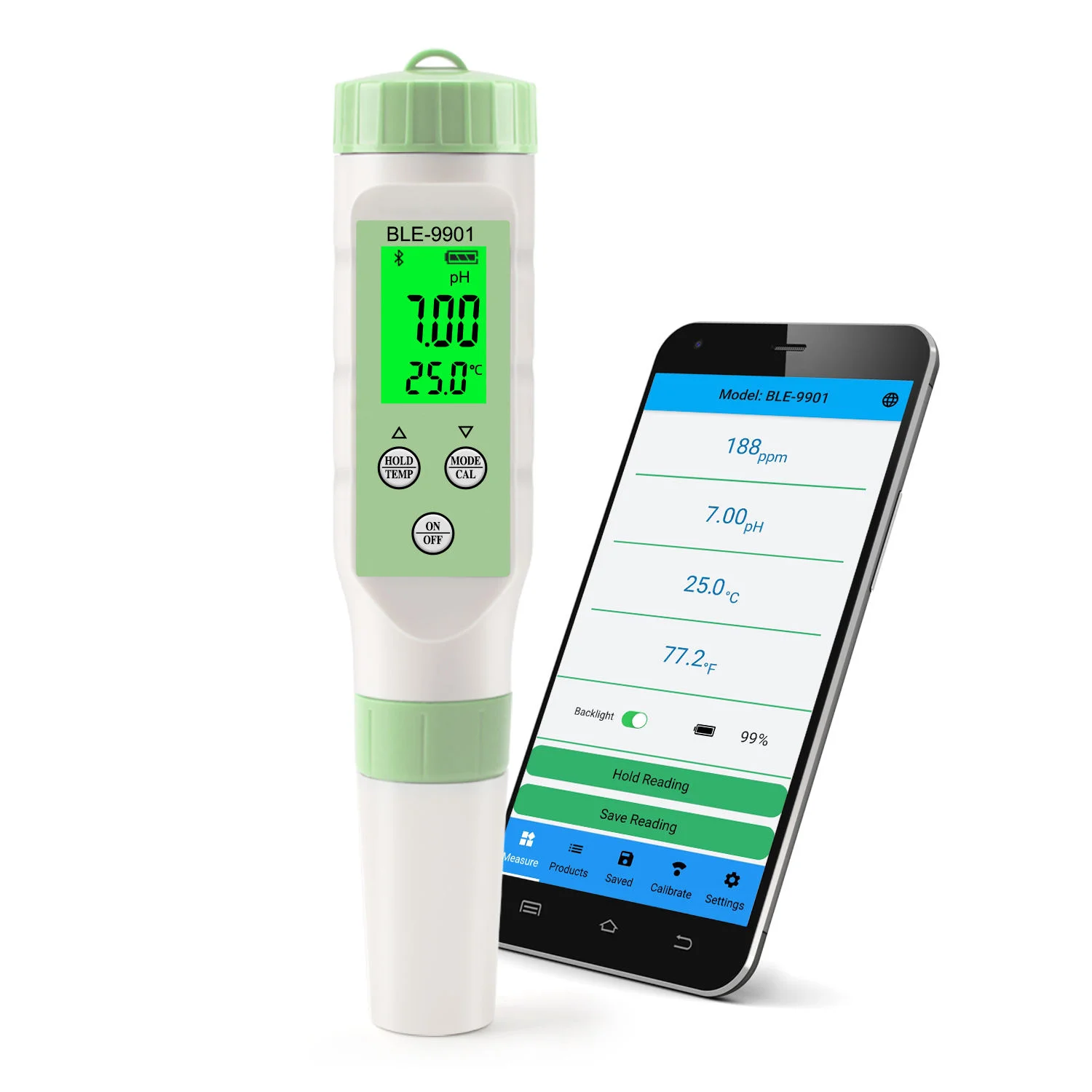 

Bluetooth Digital pH Meter Tester with ATC 0~9999ppm