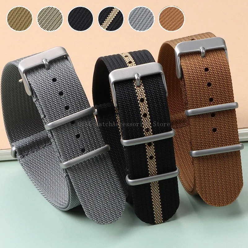 Premium Nylon Ribbed Watch Strap Universal Men Women Bracelet Fabric Military Braided Smartwatch Band Army Replacement Wristbelt