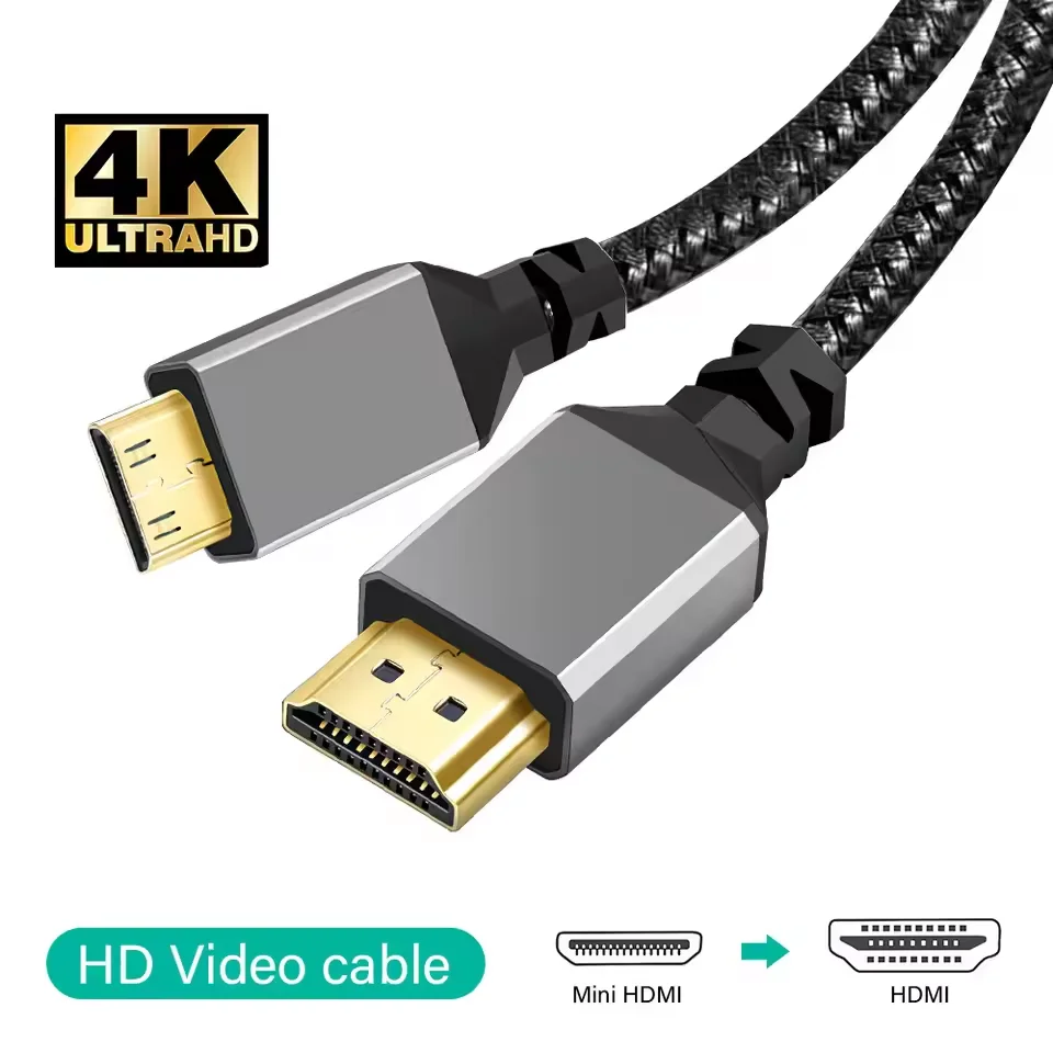 

Mini HDMI to HDMI Cable Supports 3D/4K@60Hz/18Gbps/1080P HD Cable For Nikon/Canon DSLR, Camcorder, Laptop, Tablet, TV Video Cord