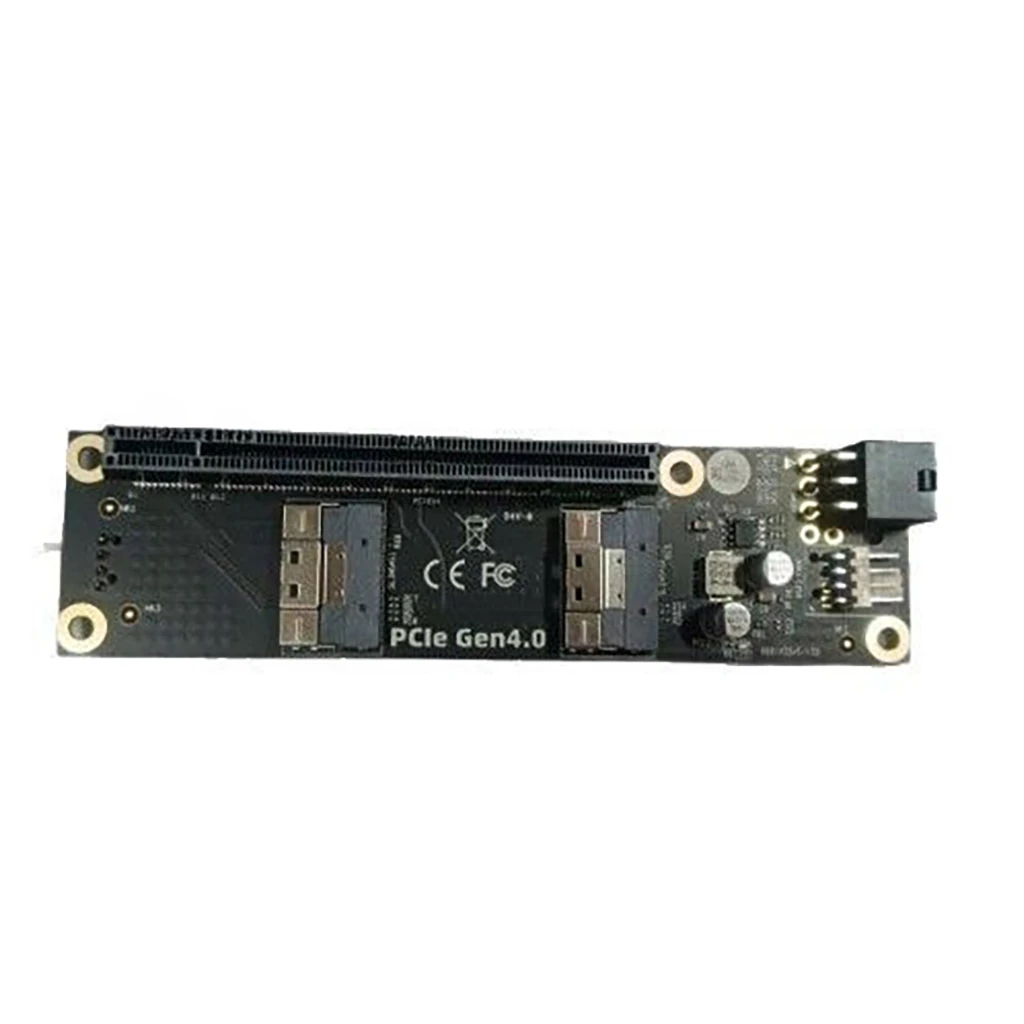 PCIe 4.0 5.0 16x auf SlimSAS SFF-8654 Grundplatte MCIO Split Card GPU Diskreter Grafikkarten-Erweiterungsadapter – Detail 9