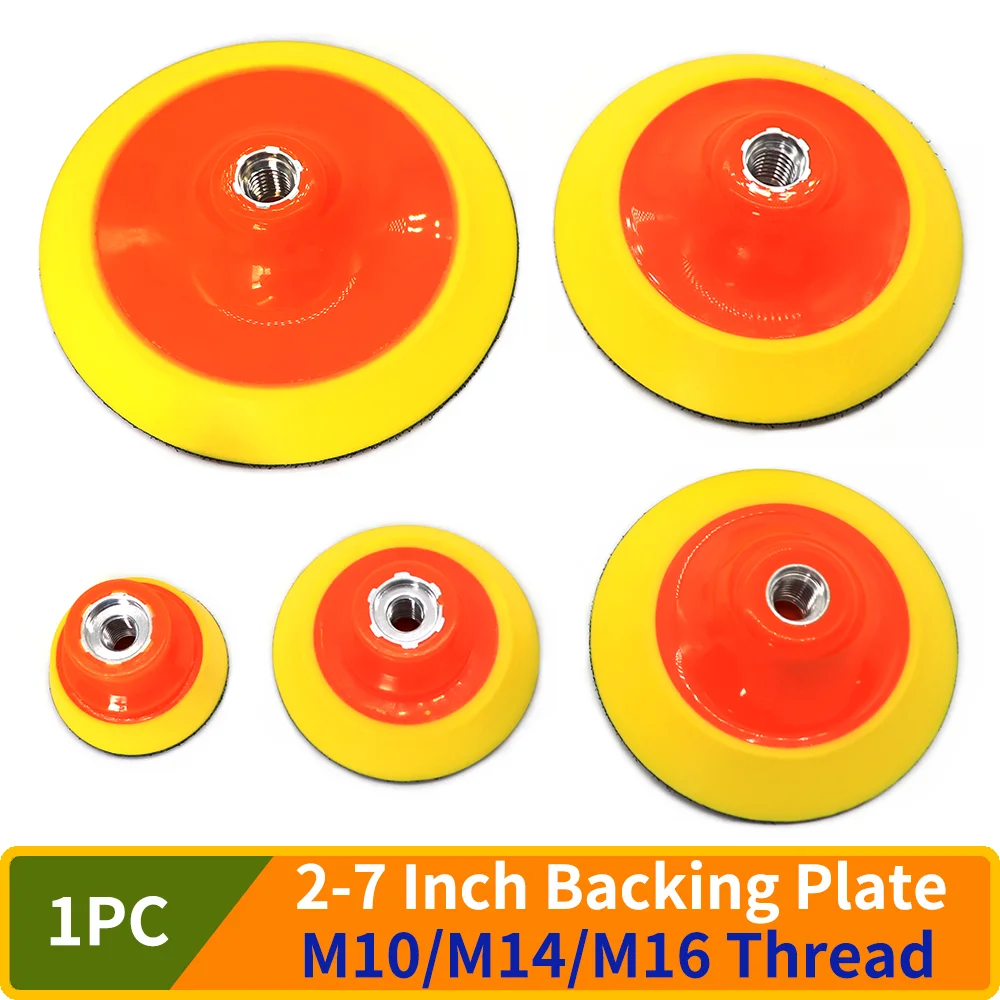 1PC 2-7 Inch Hook & Loop Backing Plate,M10/M14 Thread Sanding Backing Pads for Rotary Polisher and Sander