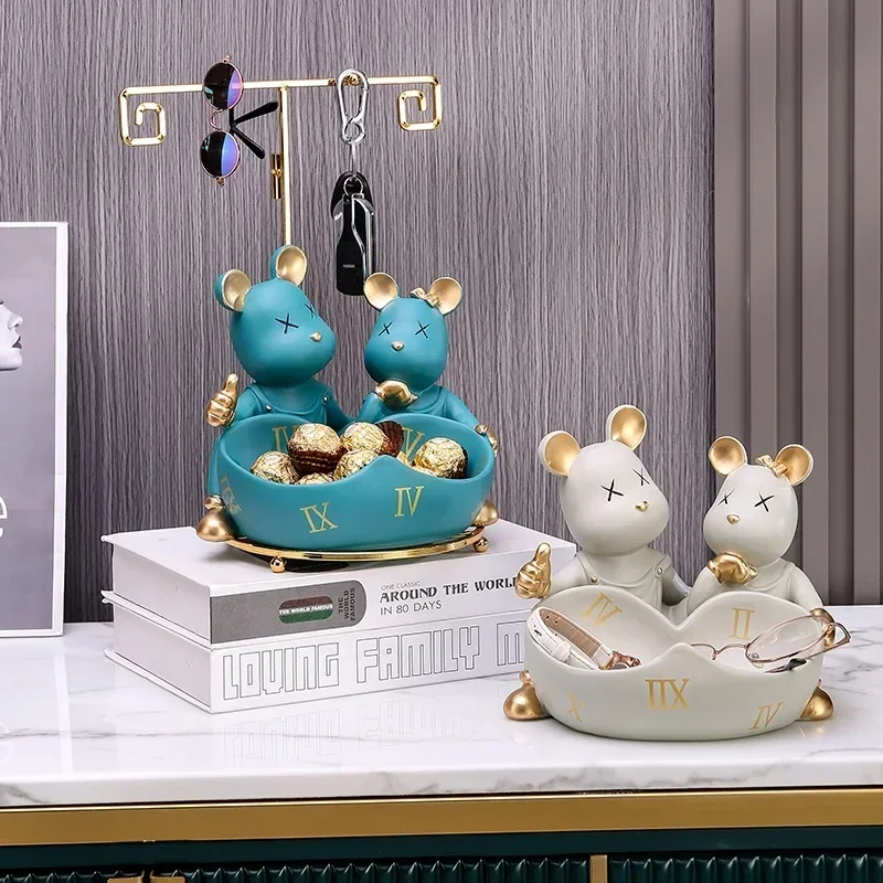 

Cute Little Bear Statue Nordic Home Decor Dog Resin Sculpture Interior Living Room Decoration Animal Figurines Table Ornaments