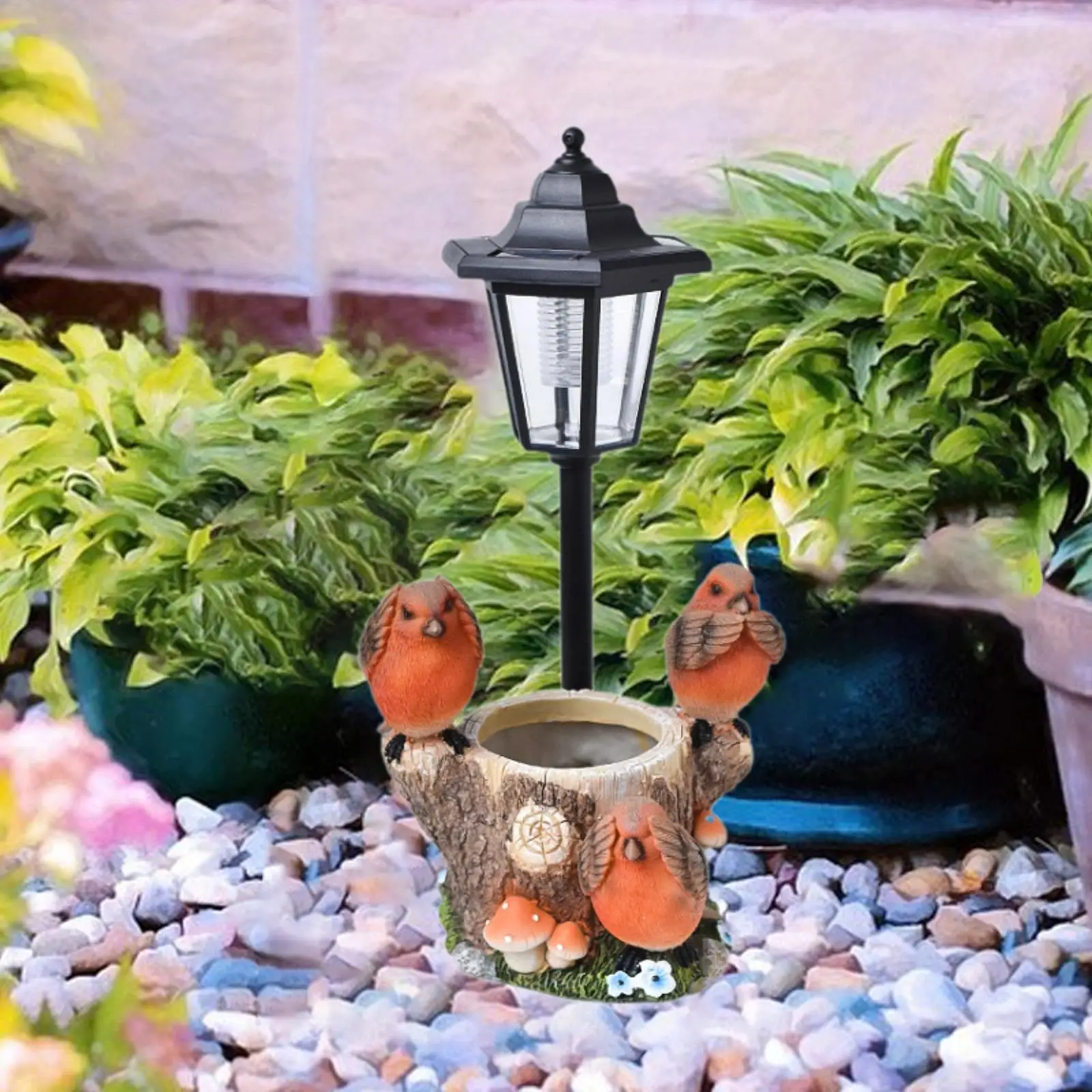 

Цветочный горшок с солнечными фонарями, пейзажная лампа, декоративный орнамент, стильная садовая статуя, фигурка для двора, патио, сада, двора