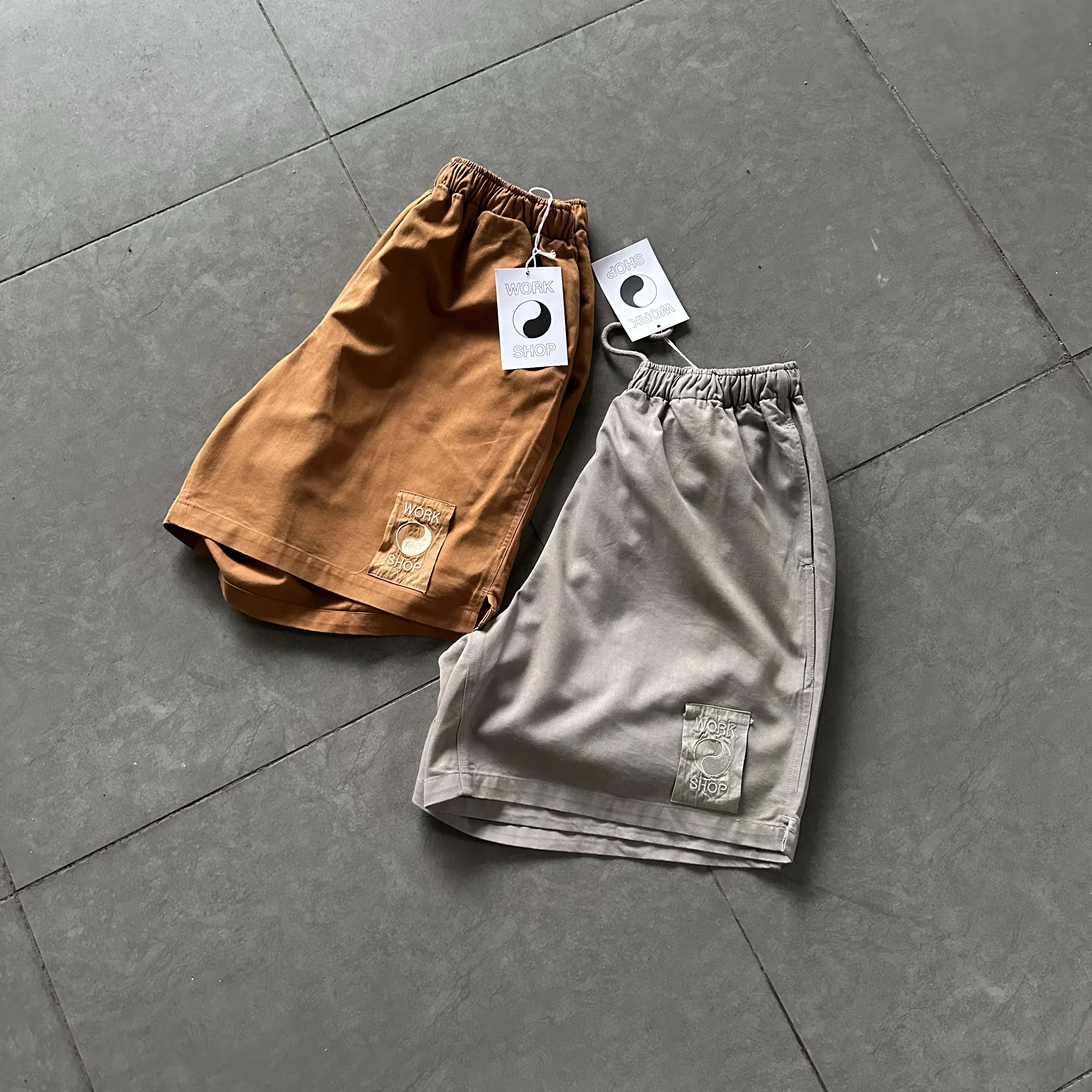 

Youthful Vitali Sle Workwear Waed Vintage Tai Chi Embroidery Heavyweight Dstring Linen Men's Five-Quarter orts