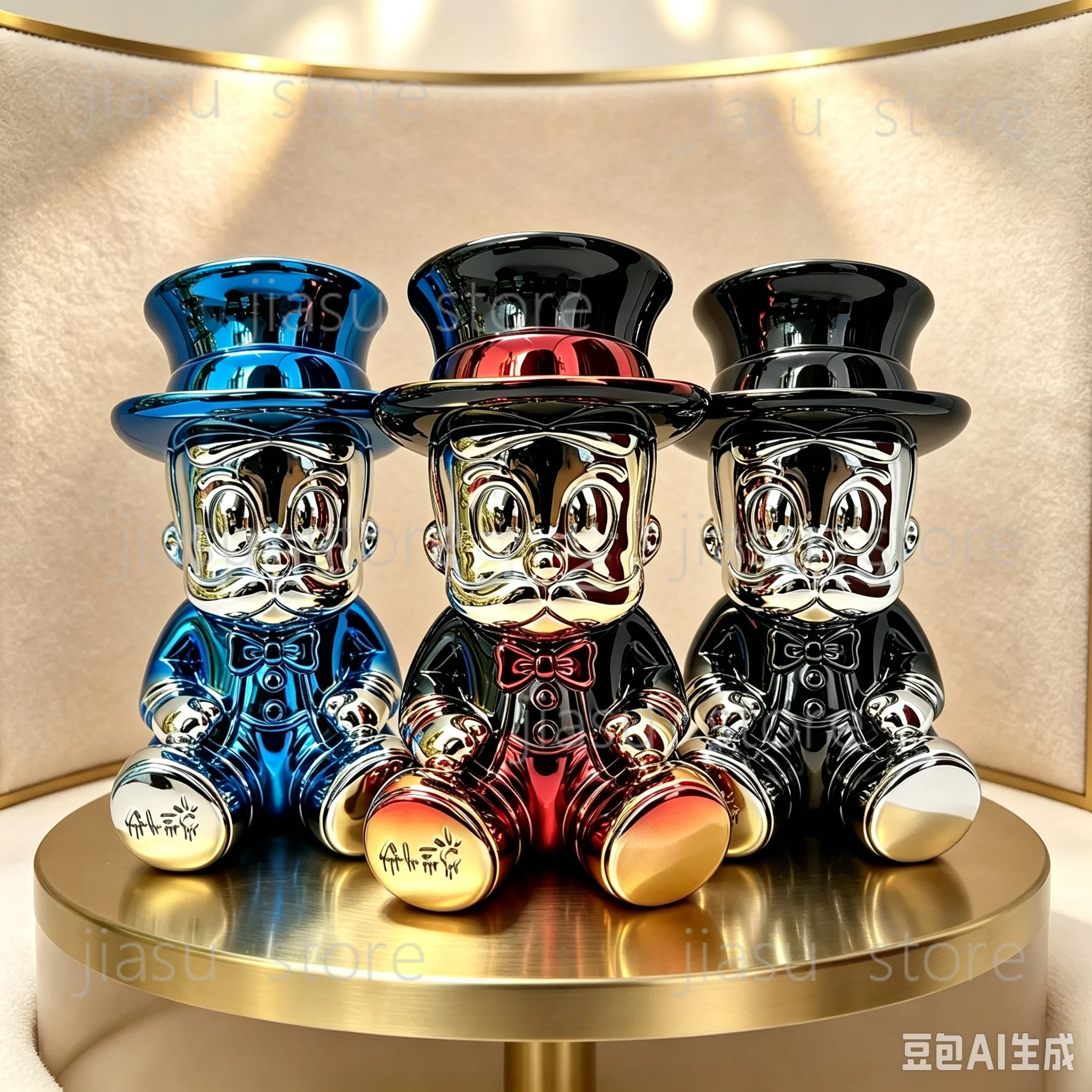 Tabletop Rich Man Sculpture, Modern Minimalist Light Luxury Art Figurine for Hotel Showroom Living Room Soft Decoration