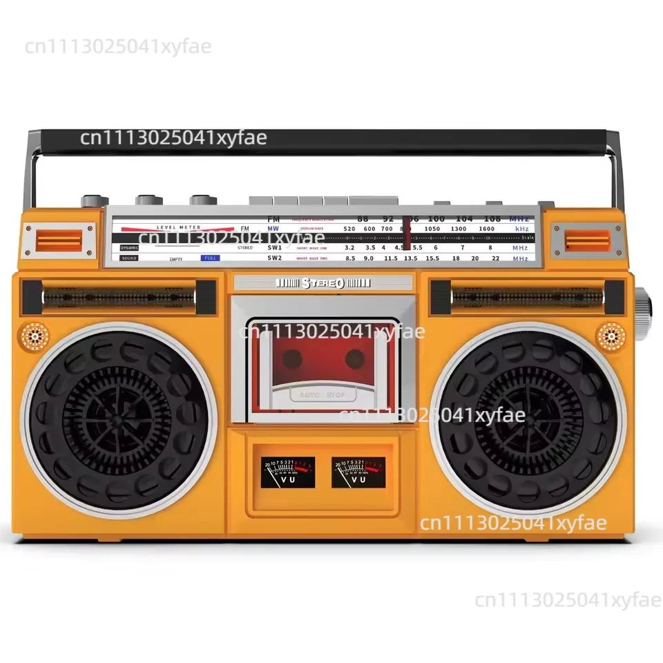 Retro Stereo Dual Speaker Radio Recorder Convenient Tape Machine Bluetooth U Disk TF Card
