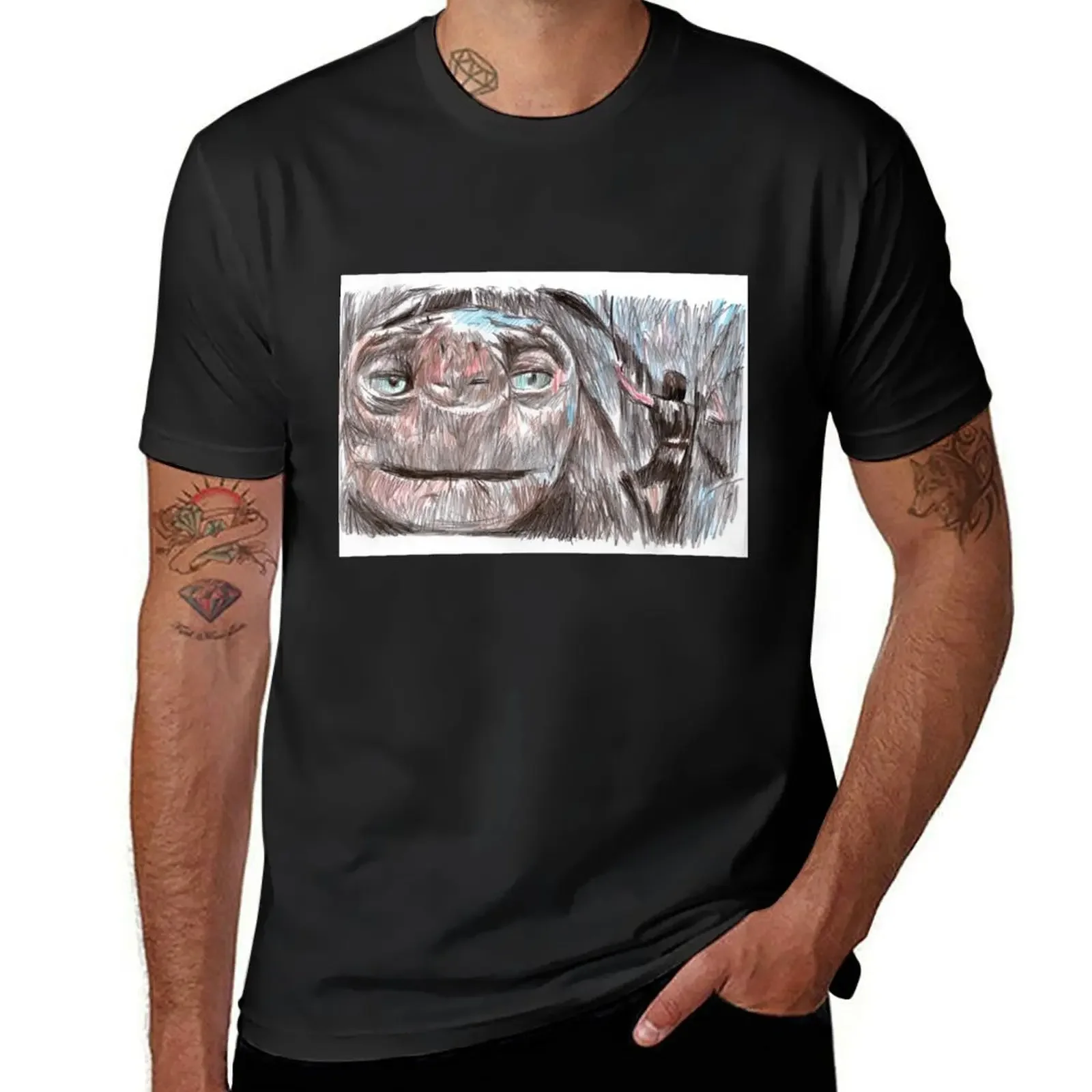 the neverending story film sketch T-Shirt graphic shirts anime t shirts custom shirt new edition tee shirts for men