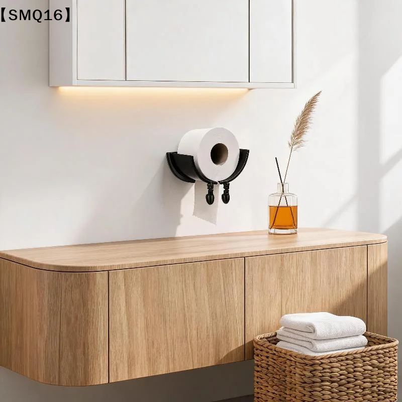 Creative Wall Mounted Waterproof Black Toilet Paper Holder Easy Install For Bathroom Decor【SMQ】 view 4