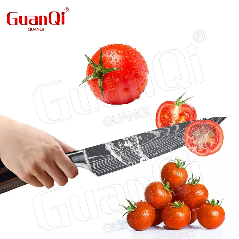 Professional Kitchen Knives Laser Damascus Pattern Chef Knives High Carbon Stainless Steel Sharp Santoku Cleaver Slicing Knives