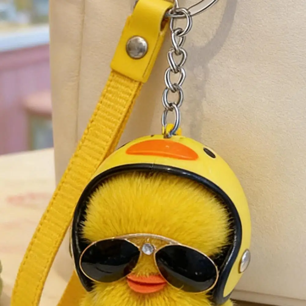 Portable Key Holder Soft Plush Duck Keychain Portable Anti-lost Key Holder Mobile Phone Chain Bag Hanger Backpacks Suitcases