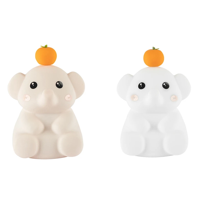 LICE-โคมไฟช้างน่ารัก, ไฟกลางคืนซิลิโคนพร้อมตัวจับเวลา 30 นาที, โคมไฟข้างเตียงแบบชาร์จไฟได้พร้อมระบบควบคุมแบบสัมผัส