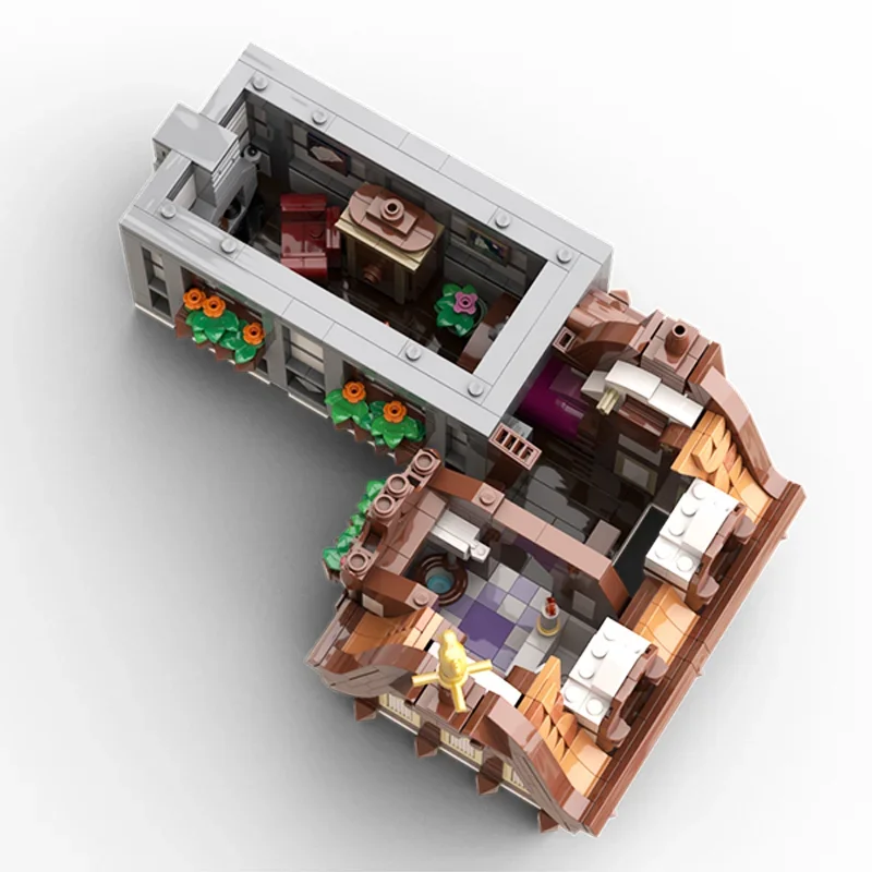 MOC Creative Street View Wine Shop and Old Pharmacy  Building Model Model Block Architecture Diy Education Assembly Toy Gift