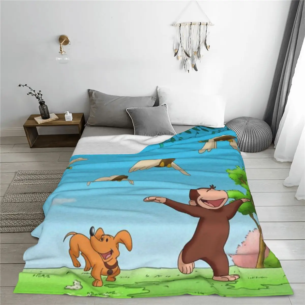 غريب جورج بطانية الفانيلا أريكة رمي بطانية سوبر لينة رمي البطانيات للأريكة الفراش مكتب يلقي المفرش لحاف