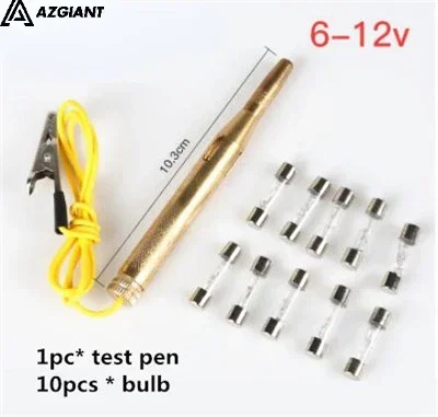 Automotive Copper circuit testing Car Light Lamp Voltage test light electrician line repair tool 12V 6V DC electric test pen