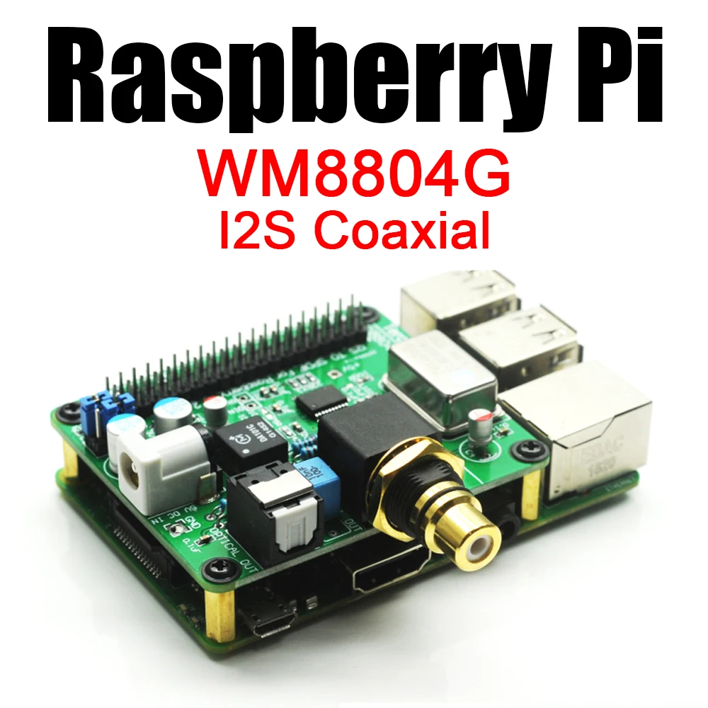 Hifi Digi Mais Placa de Som Digital Dac Decodificar Wm8804g Placa de Expansão Encoder I2s Fibra Coaxial para Raspberry Pi3 Pi2 b Mais 3b Mais 4b