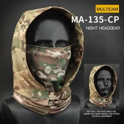 Tactical Hood Headwear Full Face Mask UV Protection for Men Women Ski Sun Hood Tactical Cycling Sports Masks for Hunting/Outdoor