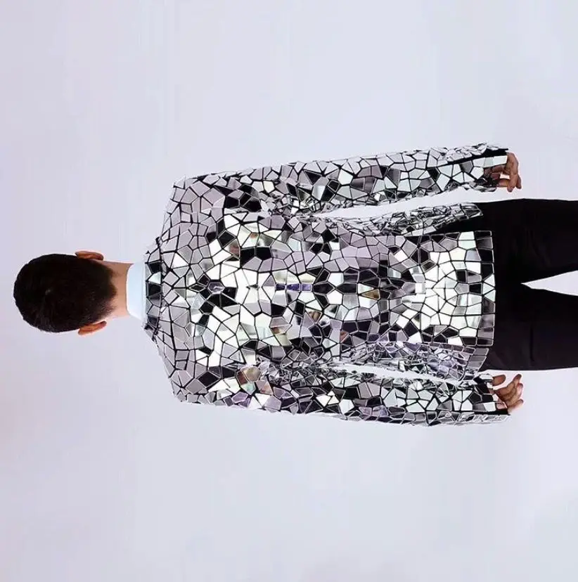 

Event Concert outfit mirror suit Groom suit Mirror man performance art shooting costume Bar nightclub mechanical dance clothes