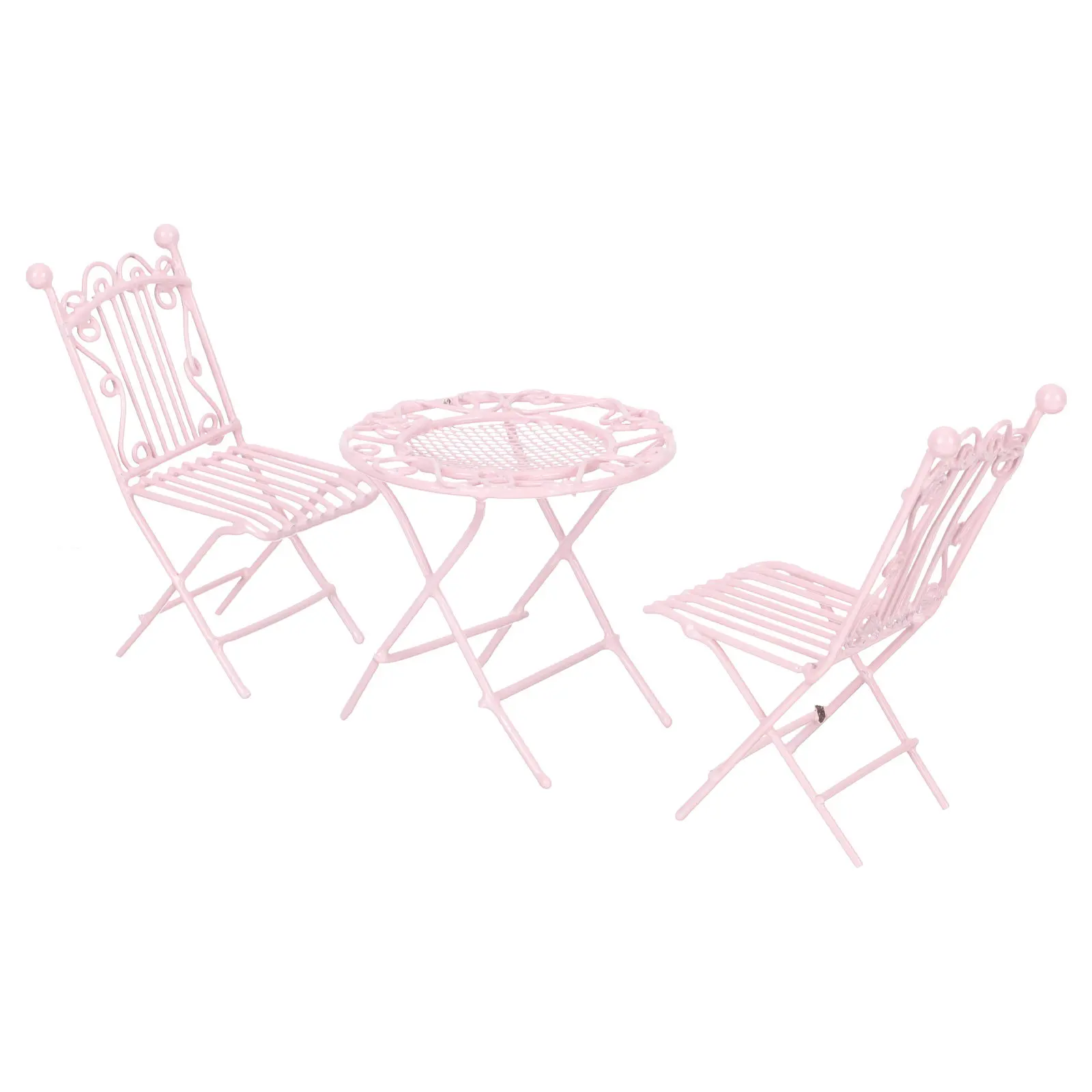 

1Set Miniature Table and Chair Set High-Grade Iron Lightweight Small Furniture for Dollhouse Decoration Kids Room Desktop