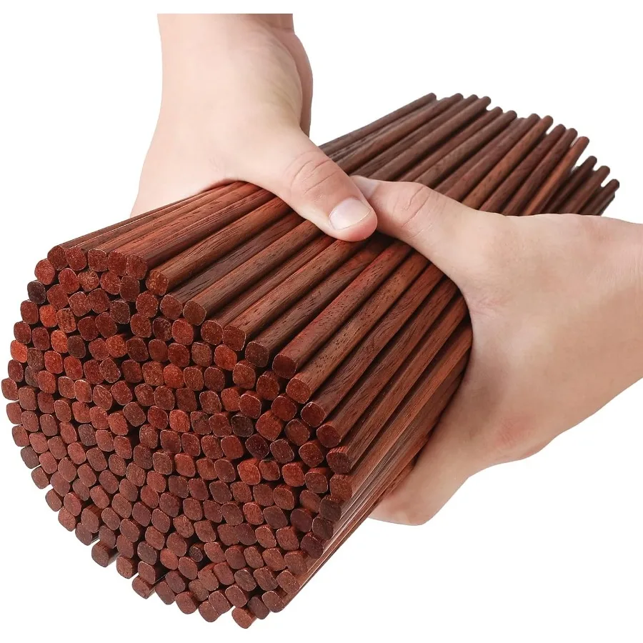 

200 пар объемных деревянных палочек для еды 9,5 дюймов, коричневые многоразовые одноразовые, можно мыть в посудомоечной машине для китайской японской столовой, идеально подходят для Res