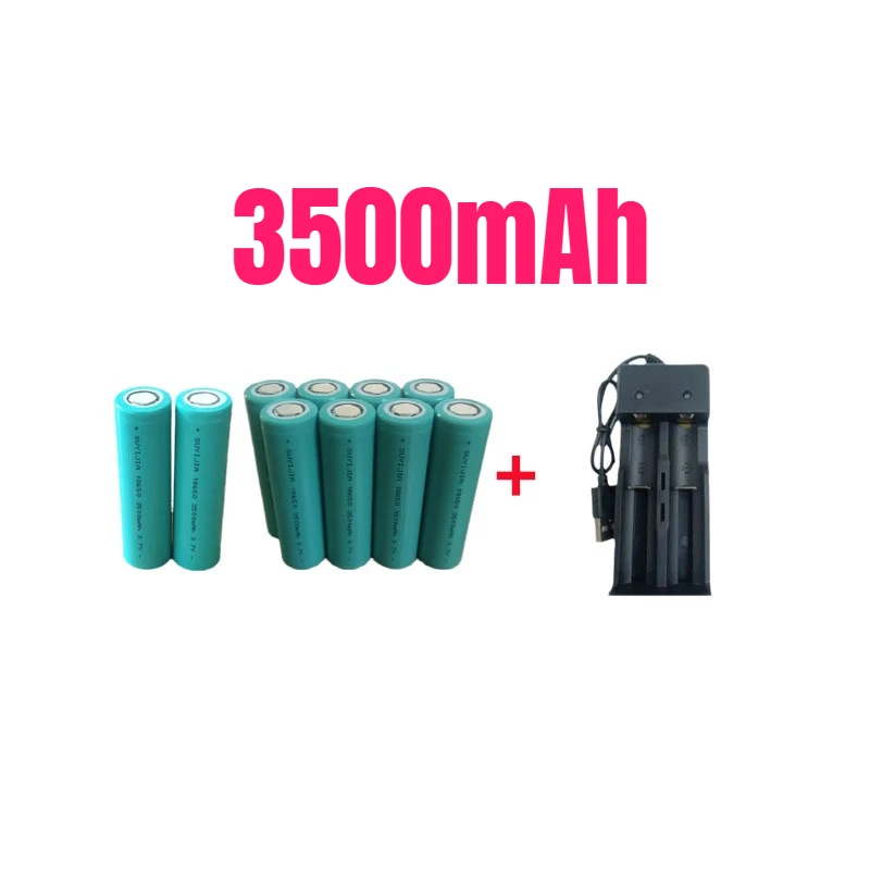 2026 Nieuwe 18650 Lithiumbatterij 3500mAh 3.7V 25A High Power Tool Batterij 18650 Oplaadbare Batterij + 4.2V1AUSB Oplader